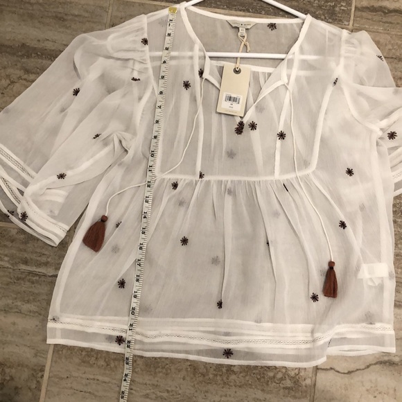 NWT Lucky Brand Peasant Tassle Top XS - Picture 11 of 14